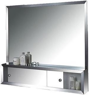 Oval Wall Mounted Medicine Cabinet Brushed Stainless Steel Bathroom Storage  Cabinet w/Mirror 26 x 18 Hanging Double Shelf Renovators Supply