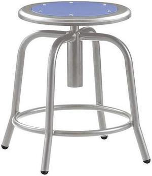 NPS 680502 Height Adjustable Metal Seat Stool - Supports Up to 300 lb, 18" to 24" Seat Height - Blueberry Seat, Gray Base