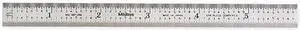 MITUTOYO 182-206 Steel Rule,Rigid,6In,50/100ths/0.5/1mm