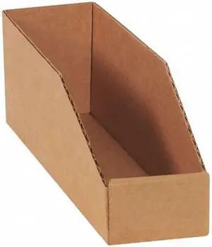 PARTNERS BRAND BINEB123K Open Top Bin Boxes, 3" x 12" x 4-1/2", Kraft, 50/Bundle