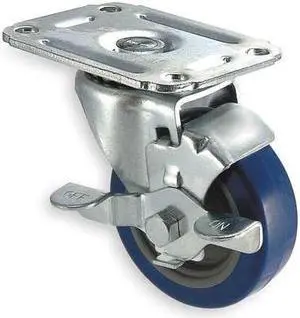 ZORO SELECT 1UHP2 Swivel Plate Caster,Poly,5 in.,125 lb.