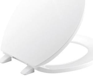 Kohler K-4775-0 Brevia Q2 Round Closed-Front Toilet Seat with Quick-Release and Quick-Attach Hin, White