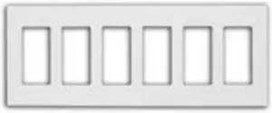 leviton 80326sw 6gang decora plus wallplate screwless snapon mount, white
