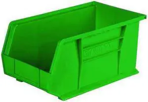AKRO-MILS 30240GREEN Green Hang and Stack Bin, 14-3/4"L x 8-1/4"W x 7"H, Load