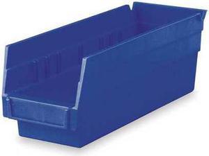 AKRO-MILS 30120BLUE 10 lb Shelf Storage Bin, Plastic, 4 1/8 in W, 4 in H, Blue,