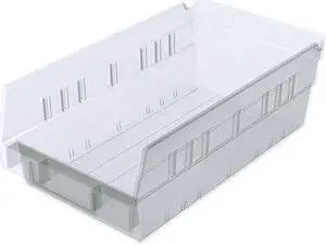 AKRO-MILS 30130SCLAR Shelf Storage Bin, Plastic, Clear, 4 in H, 6 5/8 in W, 11
