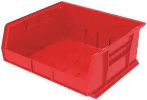 AKRO-MILS 30250RED Hang & Stack Storage Bin, 16-1/2 in W x 14-3/4 in L x 7 in