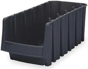 AKRO-MILS 30776BLACK Hang & Stack Storage Bin, Plastic, Black, 7 in H, 6 5/8 in