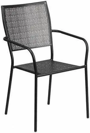 Flash Furniture Patio Arm Chair with Square Back Black (CO2BK)