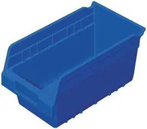 AKRO-MILS 30090BLUE Shelf Storage Bin, Plastic, Blue, 6 in H, 6 5/8 in W, 11