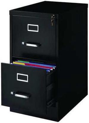 15 x 22 x 28.38 2-Drawer 22" Deep Verticals Series Vertical File Cabinet, Black