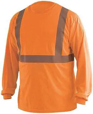 OCCUNOMIX LUX-LSET2B-O2X Long Sleeve T-Shirt,2XL,ANSI Class 2