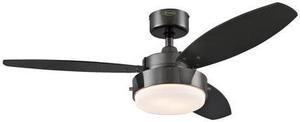 WESTINGHOUSE 7221500 Alloy 42" 3-Blade Gun Metal Indoor Ceiling Fan w/LED Light