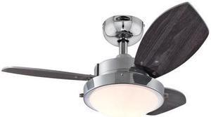 WESTINGHOUSE 7224100 Wengue 30" 3-Blade Chrome Indoor Ceiling Fan w/Dimmable