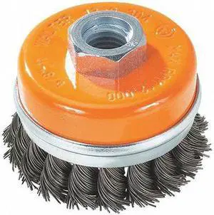 WALTER SURFACE TECHNOLOGIES 13G302 Cup Brush Knot-twist W/ring 3" X M10x2.0