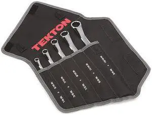 TEKTON WBE23505 45-Degree Offset Box End Wrench Set with Pouch, 5-Piece,