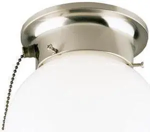 WESTINGHOUSE 6720800 One-Light Indoor Flush-Mount Ceiling Fixture Brshd Nkl Wht