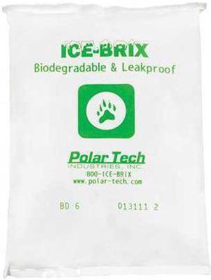 ICE-BRIX IBB6 Ice-Brix Biodegradable Packs, 6 oz., 5 1/2" x 4" x 3/4", White,