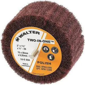 WALTER SURFACE TECHNOLOGIES 15E658 Interleaf Flap Whl,3"x1.5"x1/4-20 Polish