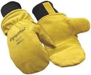 REFRIGIWEAR 0317RGLDSML Cold Protection Mitt Gloves, Cowhide, Knit Cuff, Wing