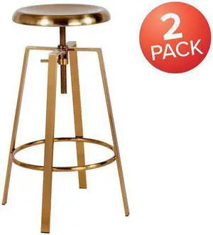 FLASH FURNITURE 2-CH-181070-26S-GLD-GG Gold Adjustable Barstool
