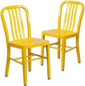 Flash Furniture Colorful Restaurant Chair Yellow 2 Pack (2CH6120018YL)