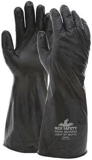 MCR SAFETY CP05S Chemical Resistant Glove,S,Black,PR