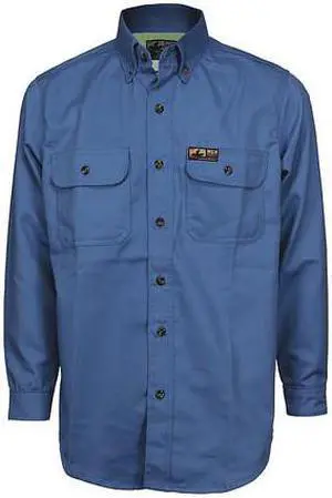 MCR SAFETY SBS2006XL Flame-Resistant Collared Shirt,XL Size