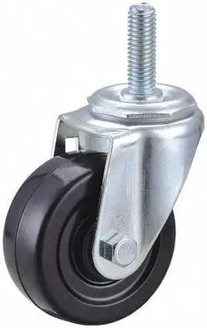 ZORO SELECT DCRR03052S-S30 Swivel Stem Caster,Rubber,3 in.,150 lb.