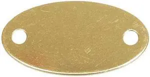 ZORO SELECT 2CDX8 Blank Tag, 1 in H x 1 7/8 in W, Gold, Oval, 100 PK