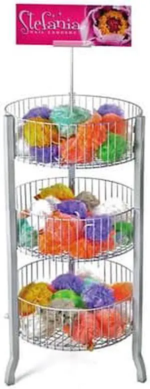 AZAR DISPLAYS 300703 Three-Tiered Large White Wire Bin