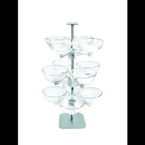 AZAR DISPLAYS 750344 Quad Arm Bowl Tower 14" Diameter Plastic Bowls (12 Bowls) AZAR DISPLAYS 750344 Quad Arm Bowl Tower 14" Diameter Plastic Bowls (12 Bowls)