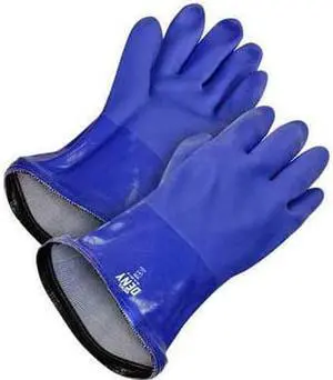 BDG 99-1-820BD-9 Chemical Resistant Gloves, PVC, 12 in L, 9, 1 PR