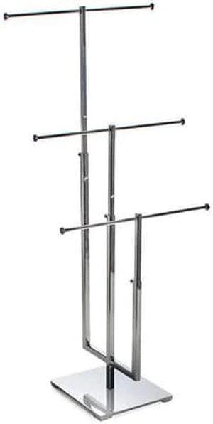 AZAR DISPLAYS 300653 Three-Tier Adjustable Chrome Necklace Counter Display AZAR DISPLAYS 300653 Three-Tier Adjustable Chrome Necklace Counter Display