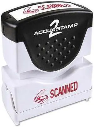 Accustamp2 035605 1 5/8 x 1/2 Red Scanned Accustamp2 Shutter Stamp with Microban