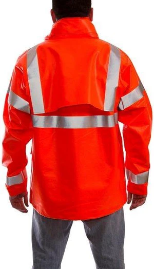 TINGLEY J44129.MD Arc Flash Flame Resistant Rain Jacket, PVC, Class 3 Orange, M TINGLEY J44129.MD Arc Flash Flame Resistant Rain Jacket, PVC, Class 3 Orange, M