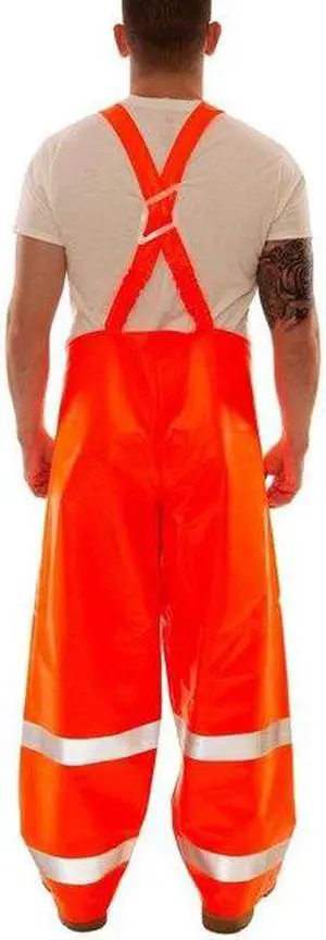 TINGLEY O44129 Arc Flash Hi-Visibility Bib Overall, PVC, 30 in Inseam, 40 in to