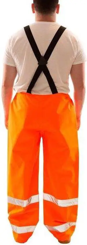TINGLEY O24129 Hi-Visibility Rain Bib Overall, Polyester/Polyurethane, 32 in