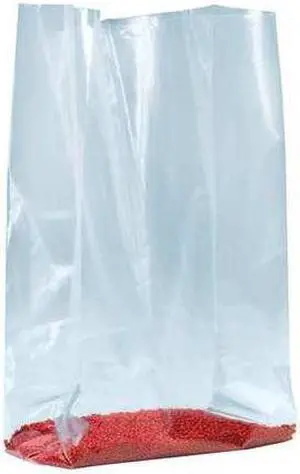 PARTNERS BRAND PB1405 Gusseted Poly Bags, 4" x 2" x 12", 1.5 mil, Clear, 1000 PK