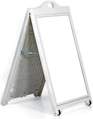AZAR DISPLAYS 300244-WHT White Double-Sided Sidewalk A-Frame Sign w/Protective