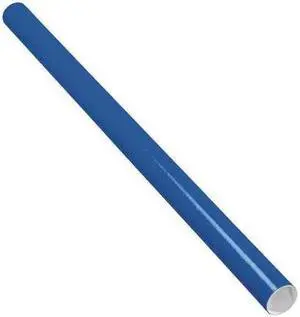 PARTNERS BRAND P2036B Mailing Tubes with Caps, 2" x 36", Blue, PK50