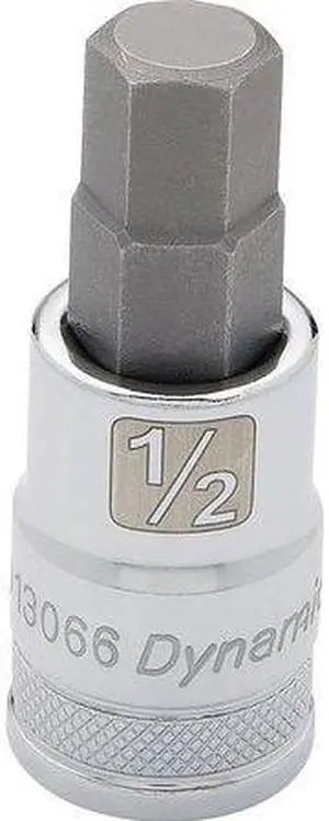 DYNAMIC D013066 Tools 1/2" Drive SAE Hex Head, 1/2" Bit Standard Length, Chrome