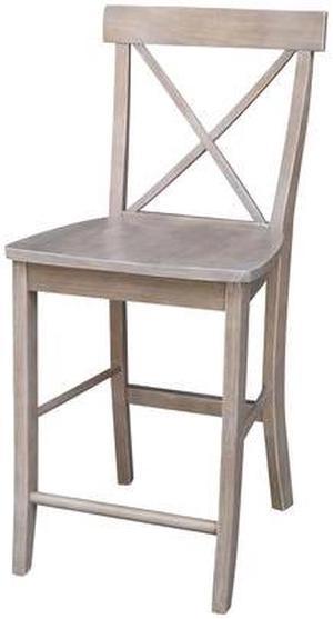 INTERNATIONAL CONCEPTS S09-6132 X-Back Counter Height Stool, 24" Seat Height,