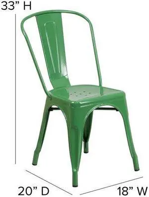 Flash Furniture Colorful Restaurant Chair Green 4 Pack (4CH31230GN)