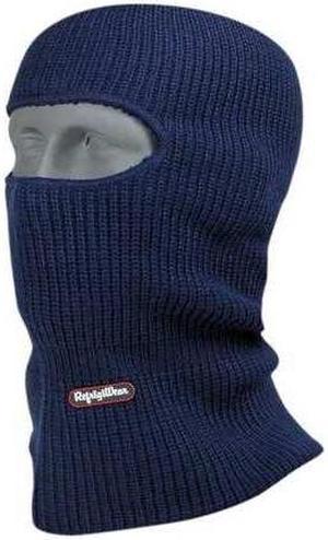 RefrigiWear Double Layer Acrylic Knit Open Hole Balaclava Face Mask (Navy, One Size Fits All)