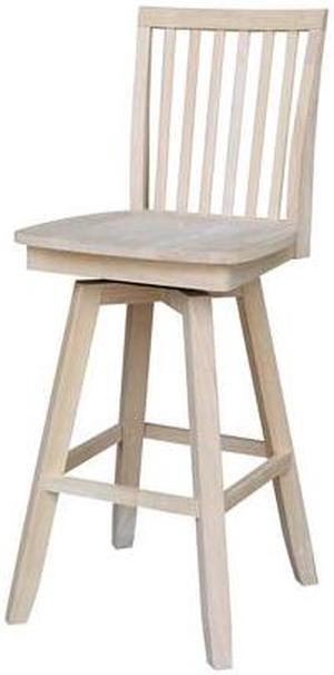 INTERNATIONAL CONCEPTS S-263SW Mission Bar Height Stool, with Swivel, 30" Seat