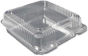 Durable Packaging Plastic Clear Hinged Containers 8 5/8w x 3d Clear 200/Carton PXT900