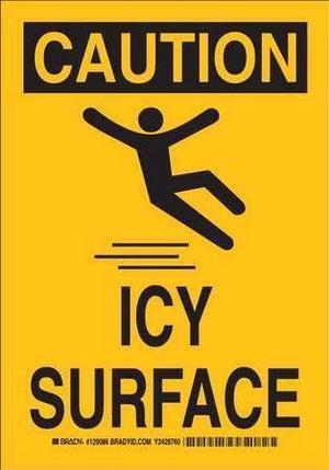 BRADY 129086 Caution Sign, 10" H, 7" W, Polyester, Rectangle, English, 129086