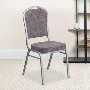 FLASH FURNITURE 4-FD-C01-S-12-GG Gray Fabric Banquet Chair,PK4
