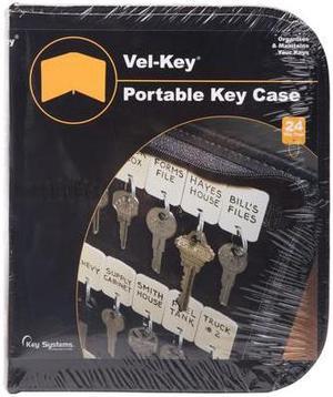 KEY SYSTEMS 101 Vel-Key Portable Key Case 24 Tags (Zipper Case)